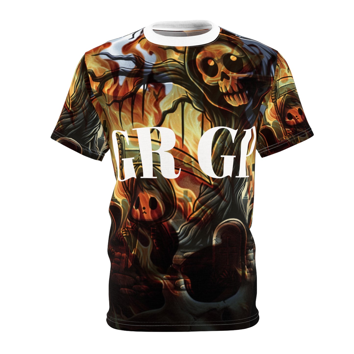GRGP "HOLLOWEEN NIGHT" Gothic Graphic Tee, Unisex Cut & Sew T-Shirt,