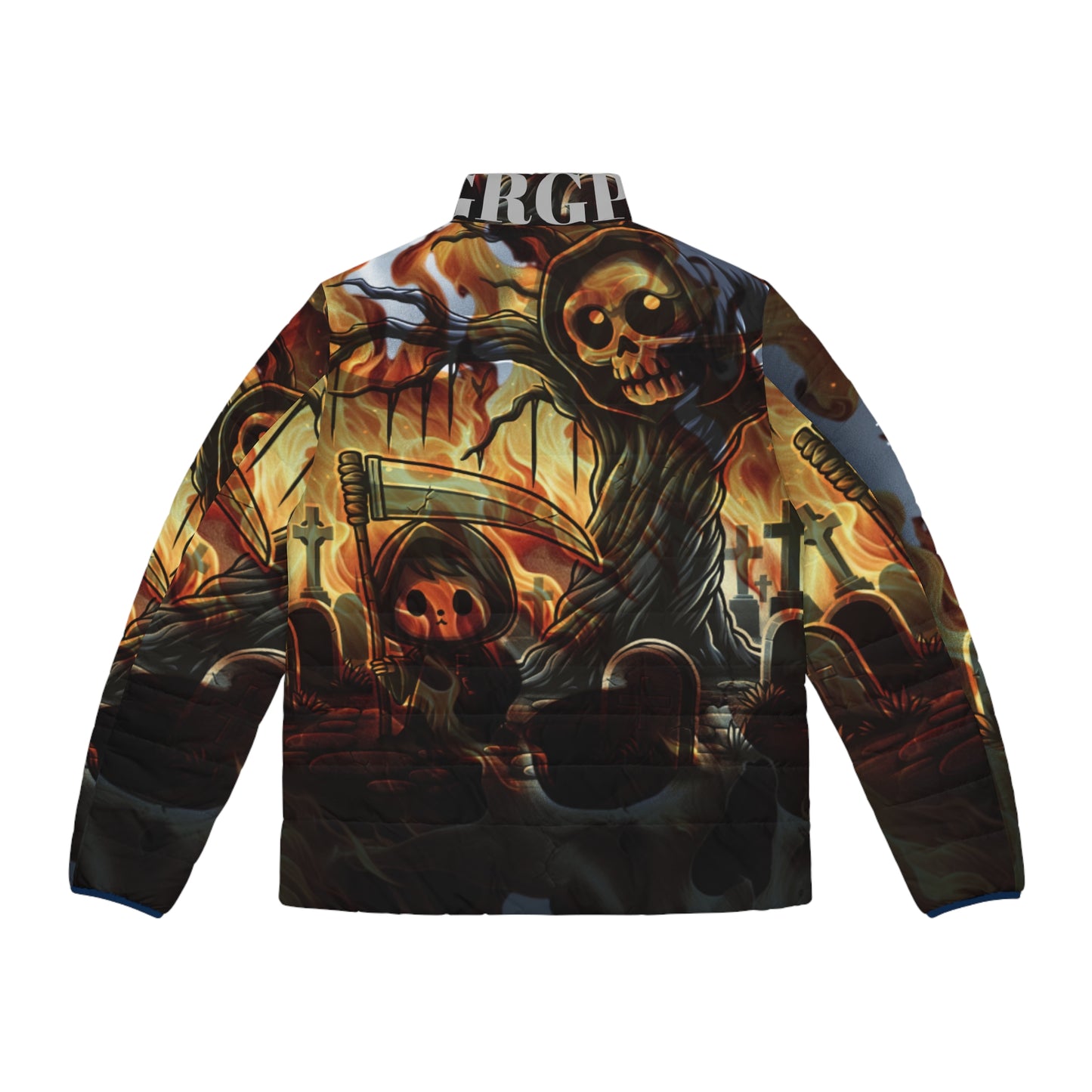 GRGP "HOLLOWEEN NIGHT" Gothic Men's Puffer Jacket,