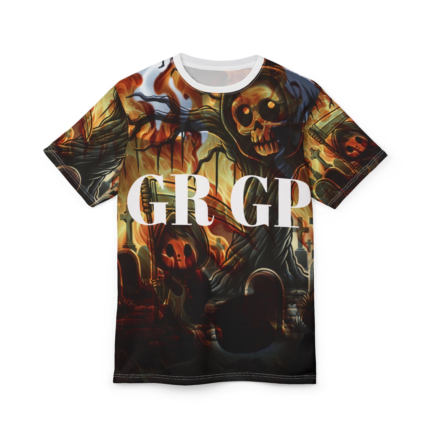 GRGP "HOLLOWEEN NIGHT" Gothic Graphic Tee, Unisex Cut & Sew T-Shirt,