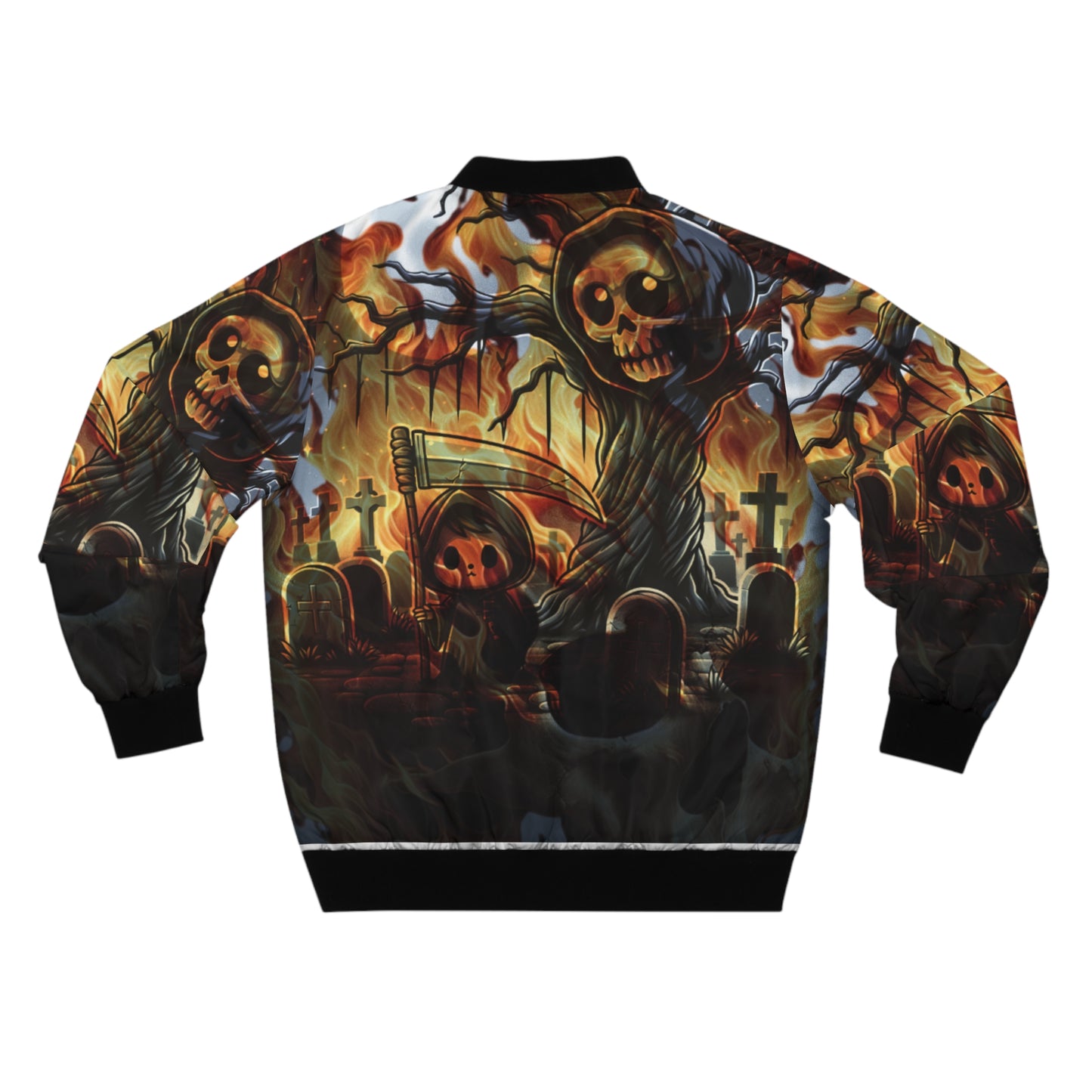 GRGP "HOLLOWWEEN NIGHT" Gothic Skull Bomber Jacket, Unisex