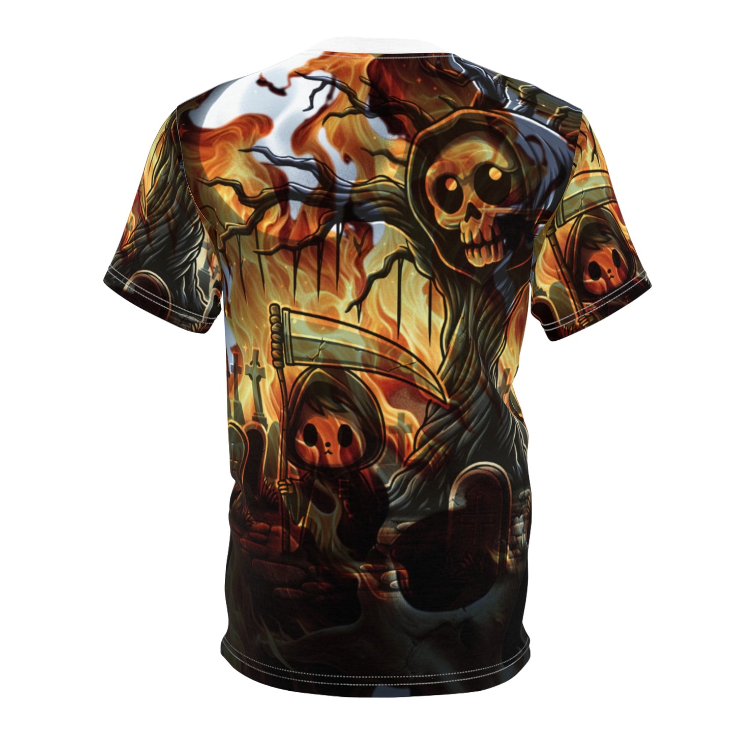 GRGP "HOLLOWEEN NIGHT" Gothic Graphic Tee, Unisex Cut & Sew T-Shirt,