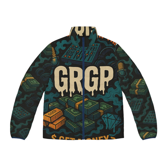 GRGP "GET MONEY X TIME IS MONEY Men's Puffer Jacket