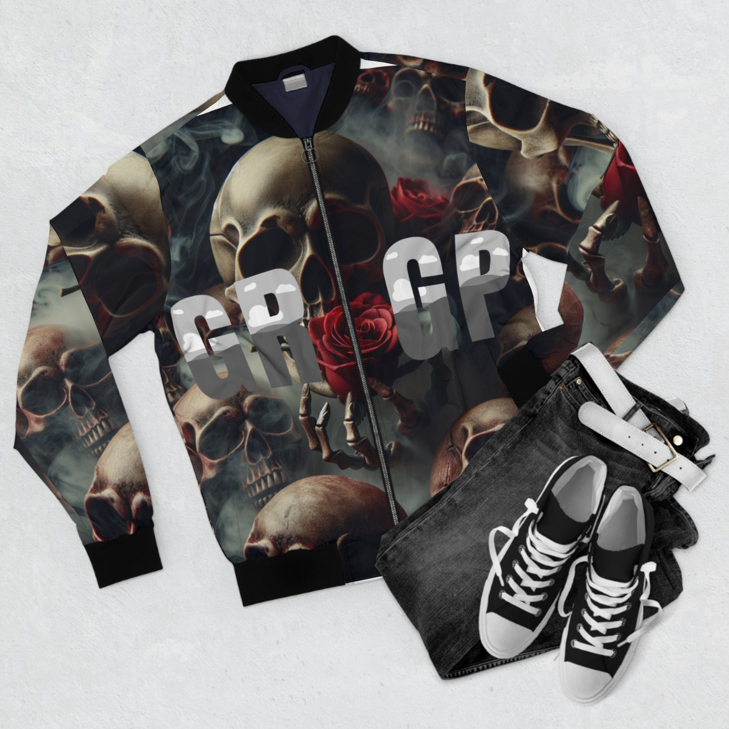 GRGP AOP Skull & Rose Bomber Jacket
