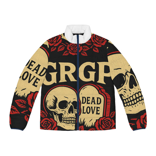GRGP "DEAD LOVE" Men's Gothic Puffer Jacket,