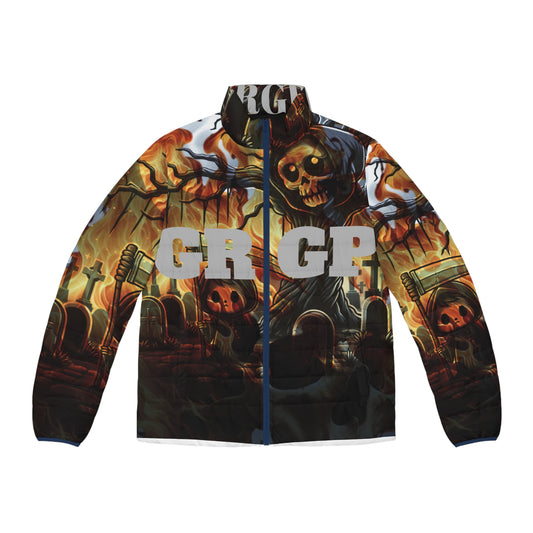 GRGP "HOLLOWEEN NIGHT" Gothic Men's Puffer Jacket,