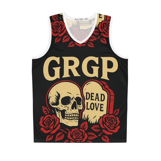 GRGP "DEAD LOVE" Gothic Skull Basketball Jersey, Floral Sportswear