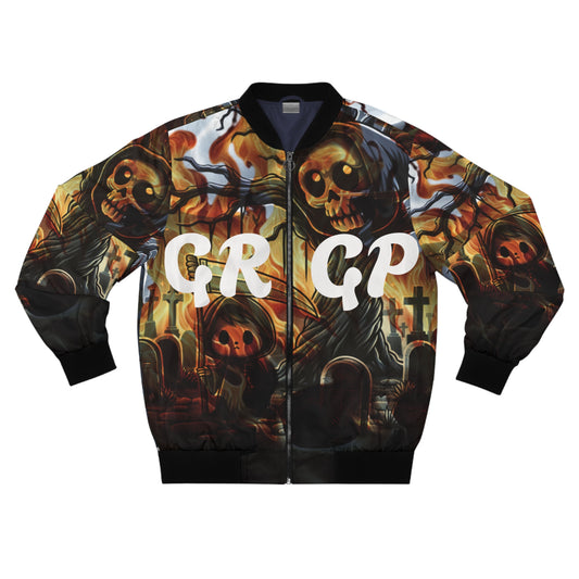 GRGP "HOLLOWWEEN NIGHT" Gothic Skull Bomber Jacket, Unisex