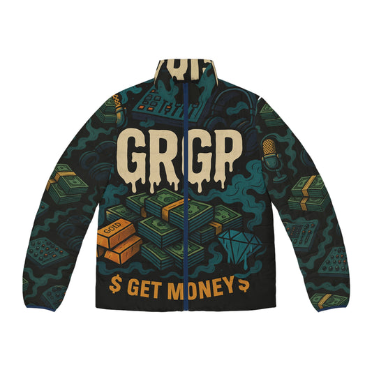 GRGP "GET MONEY X TIME IS MONEY Men's Puffer Jacket